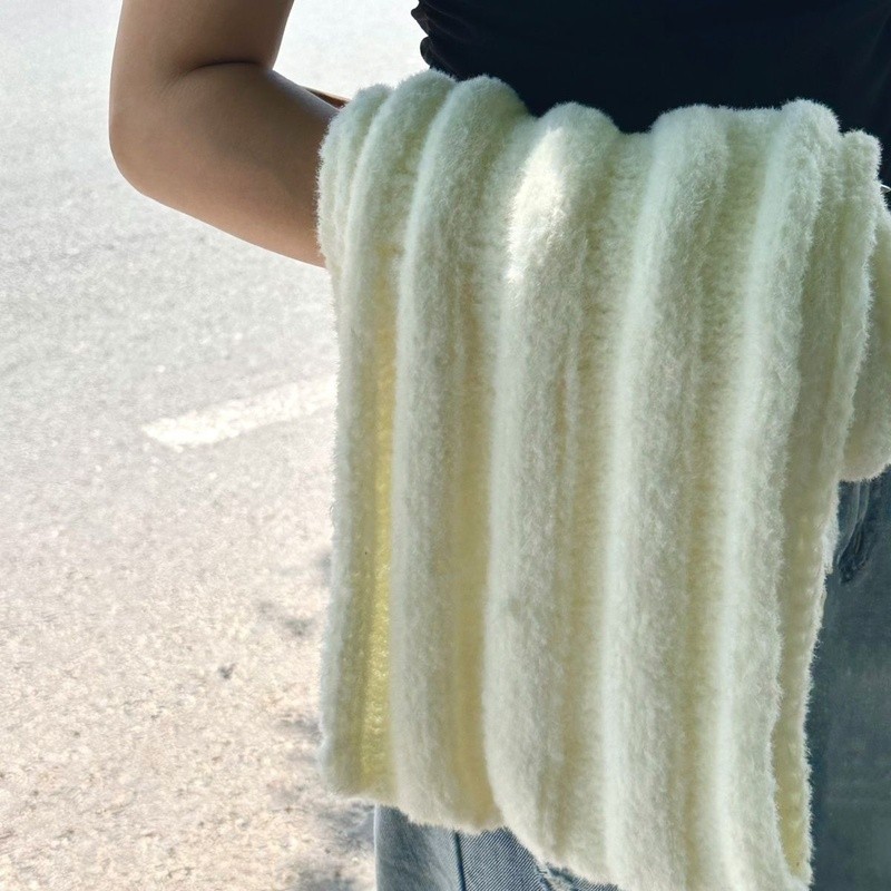 6 Strands Marshmallow Sticks ผ้าพันคอมูสขนสัตว์ Hand-Knitted diy วัสดุ Clouds Cotton แนะนํานมนุ่ม 7.