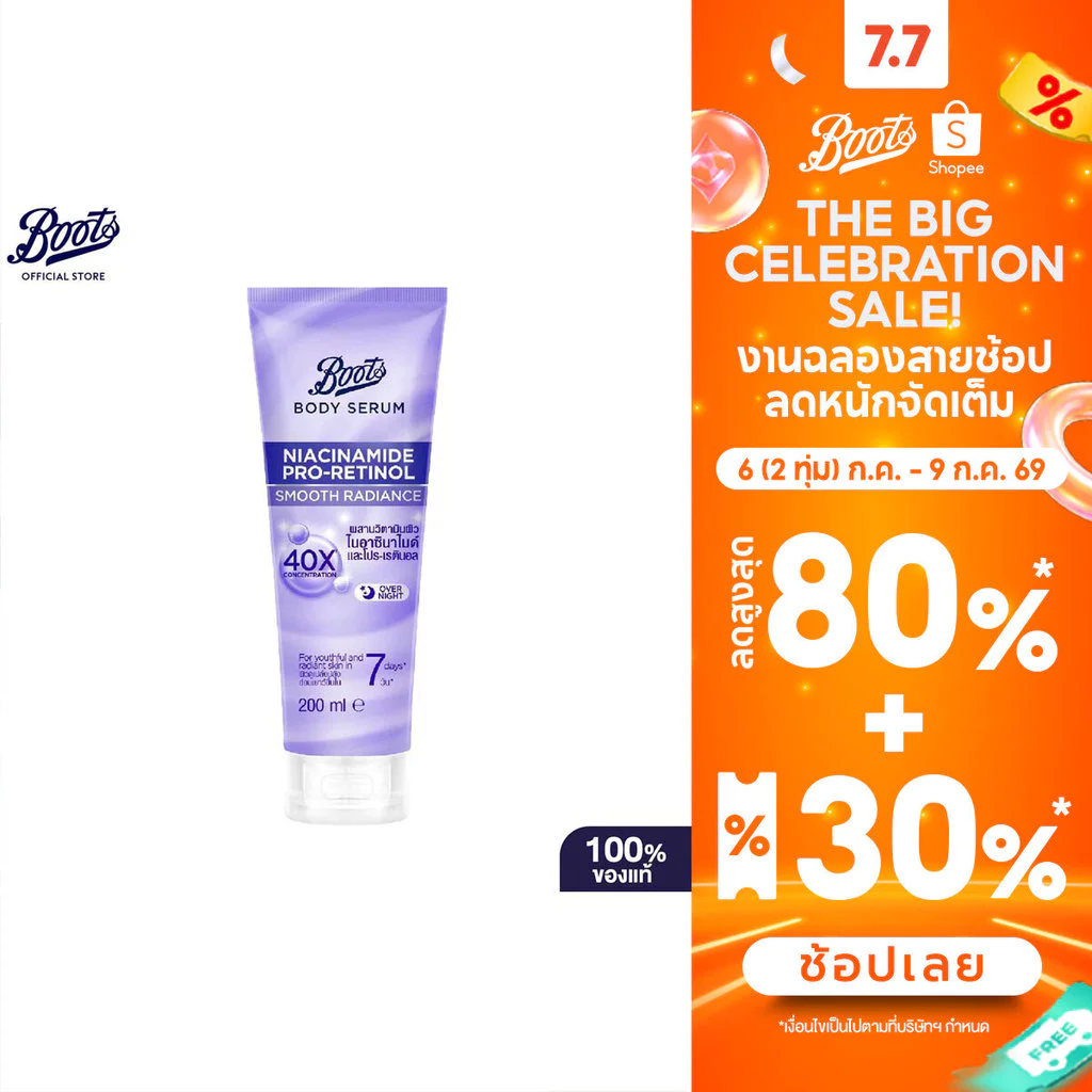 Boots Body Serum Niacinamide Pro-Retinol 200ml ผิวเรียบเนียน