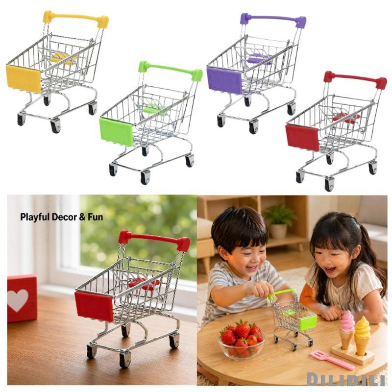 [Dilidili] Mini Shopping Cart แกล้งเล่นยูทิลิตี้สําหรับเด็กผู้หญิงเด็กเก็บของเล่น