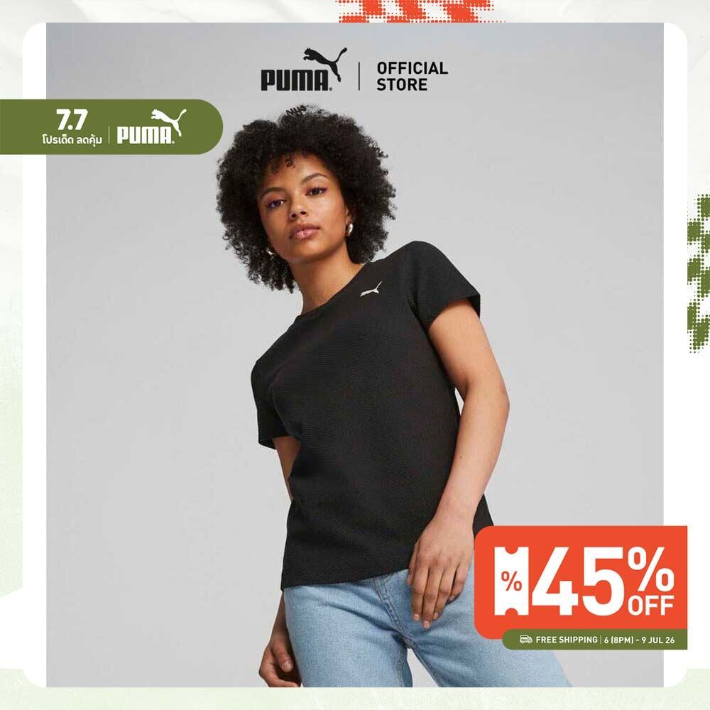 PUMA BASICS - เสื้อยืดผู้หญิง HER สีแดง - 67600022