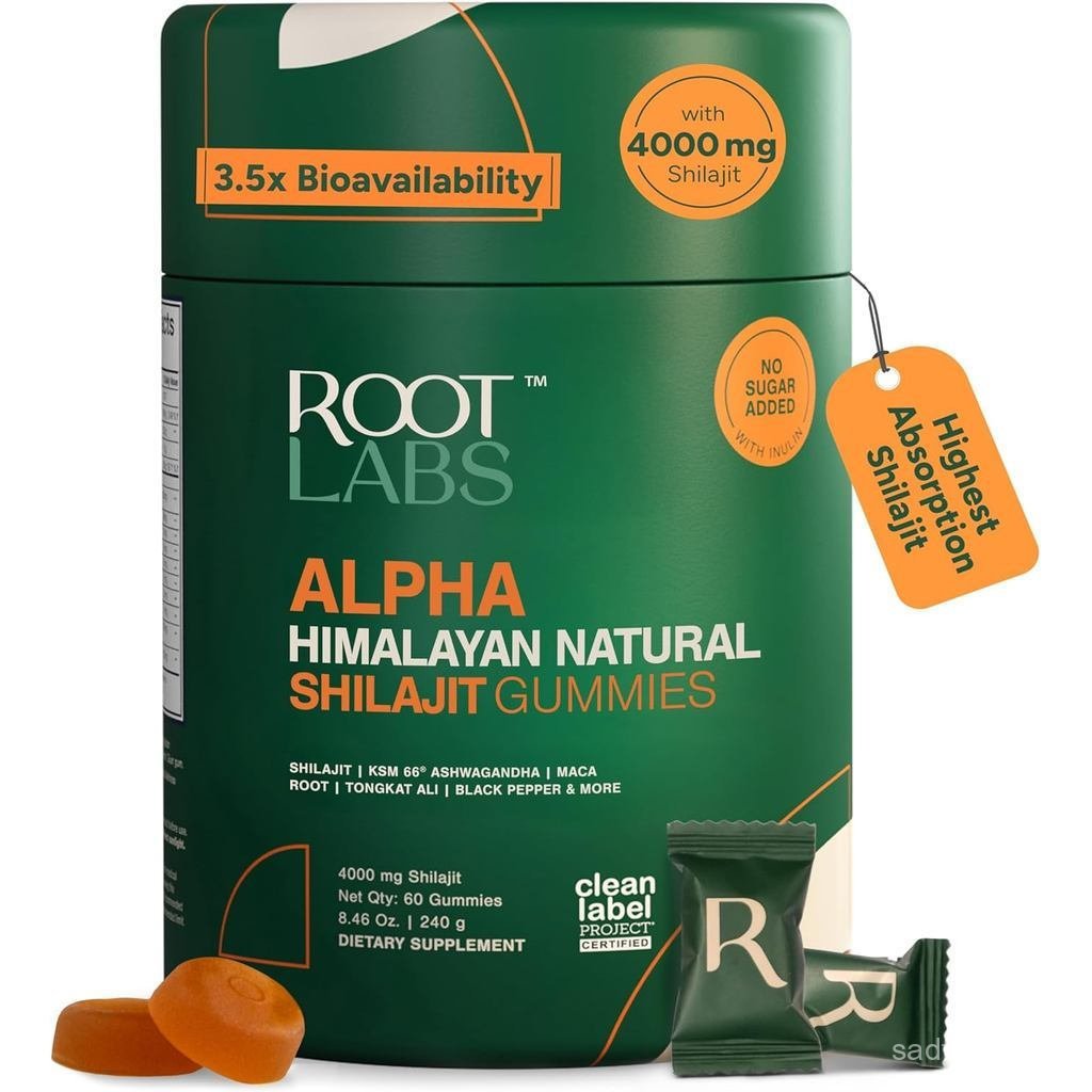ROOTLABS10-in-1AlphaShilajitGummies|4000มก.PureHimalyanShilajitwithTongkatAli&Root|ชิลาจิตต์สําหรับผ
