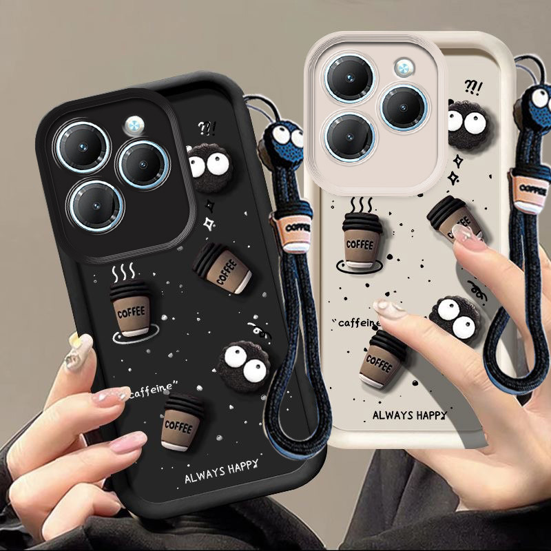 infinix hot 40 เคส infinix hot 40 pro เคส 3D Cup Design เคสโทรศัพท์มือถือซิลิโคน TPU ทนทาน
