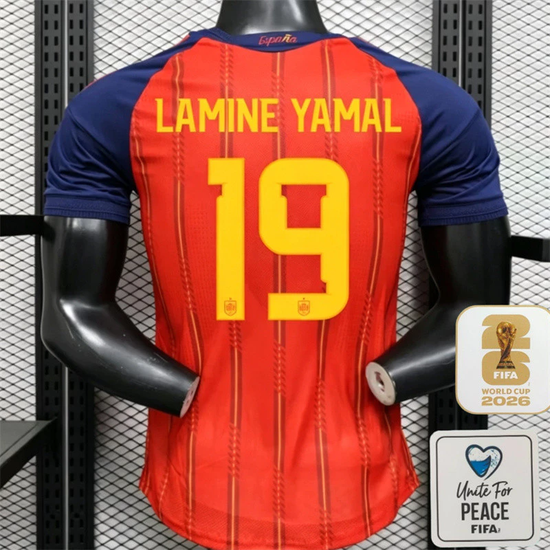 รุ่นผู้เล่น 2026-27 สเปนเสื้อฟุตบอลบ้านคุณภาพสูง S-2XL