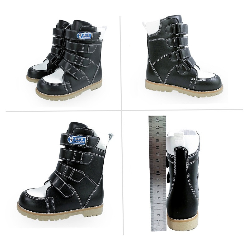 รองเท้าเด็กชาย Kids Orthopedic Calf Leather Boot สําหรับเด็ก Clubfoot Corrective Footwear..