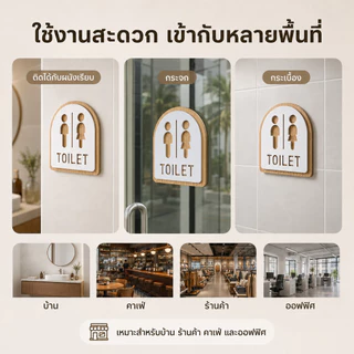 ส่งไว ป้ายห้องน้ำอะคริลิคชายหญิง แถมกาวสองหน้า ติดง่าย ไม่ราไม่สนิม ขนาด12x12ซม.ใช้ร้าน โรงแรม ออฟฟิศป้องกันสับสนห้องน้ำ