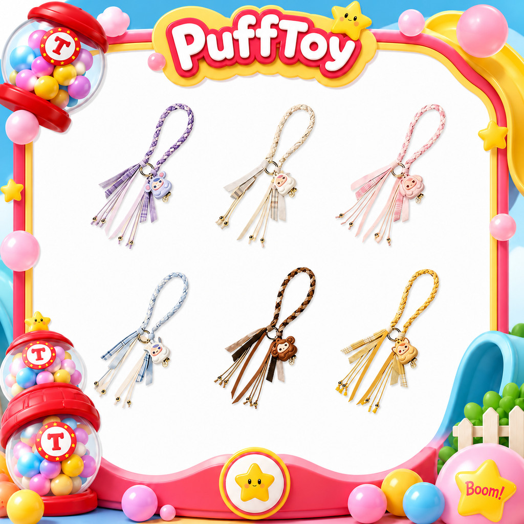 P POPMART PUCKY Knock Knock Series จี้ Mystery Box ของเล่นฟิกเกอร์