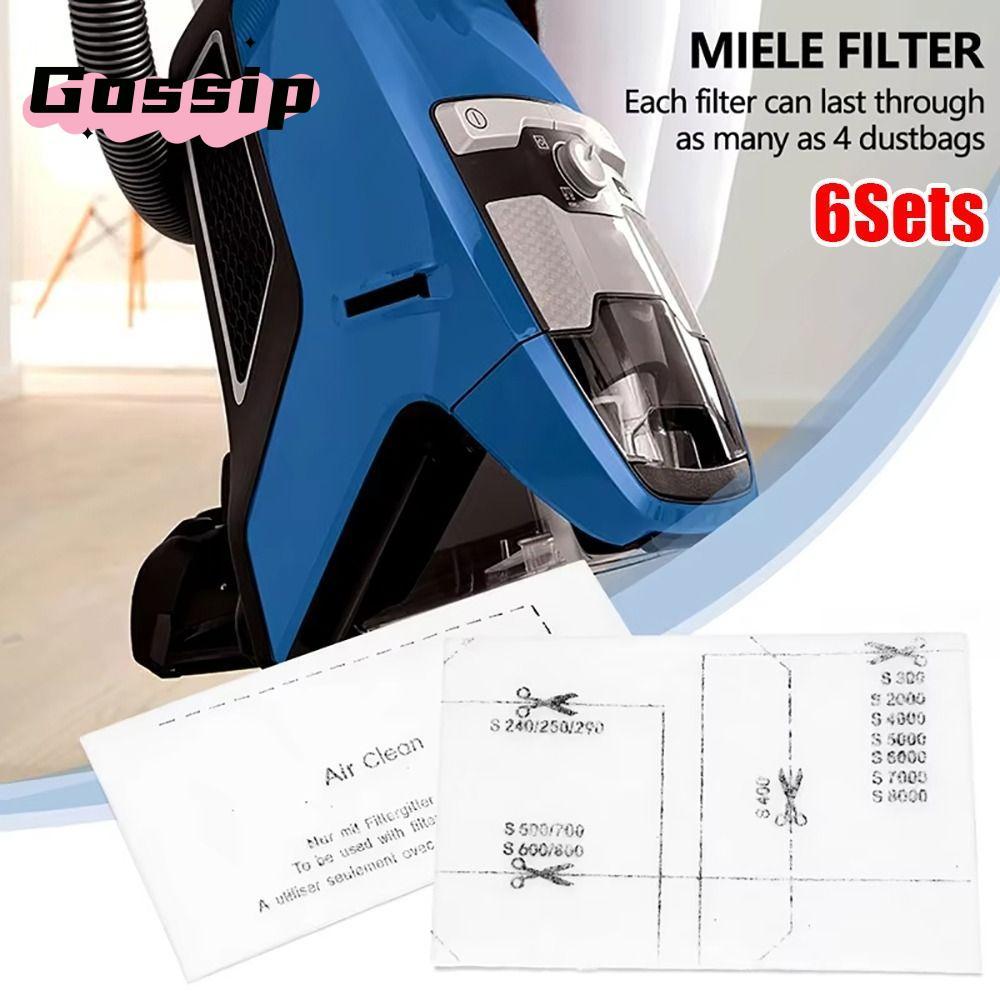 GOSSIP 6 ชุดผ้าฝ้ายกรอง, Air Clean Pack เครื่องดูดฝุ่น, ทนทานไอเสียกรองอะไหล่สําหรับ Miele Complete 