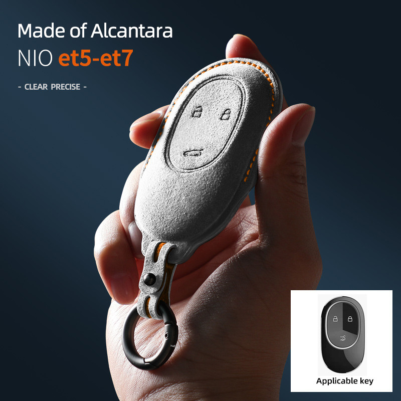 แฟชั่นใหม่หนังนิ่มรถ Remote Key สําหรับ Weilai Nio ET7 ET5 2022 2023 2024 Auto Key Fob Shell พวงกุญแ