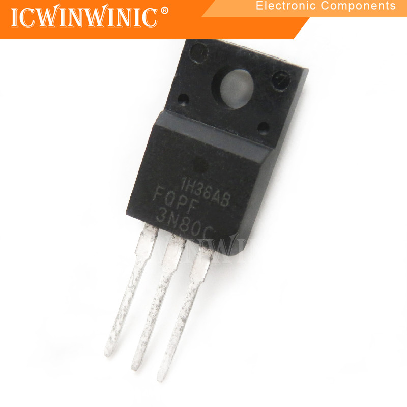 5 ชิ้น FQPF3N80C FQPF3N80 TO-220F ส่วนประกอบอิเล็กทรอนิกส์