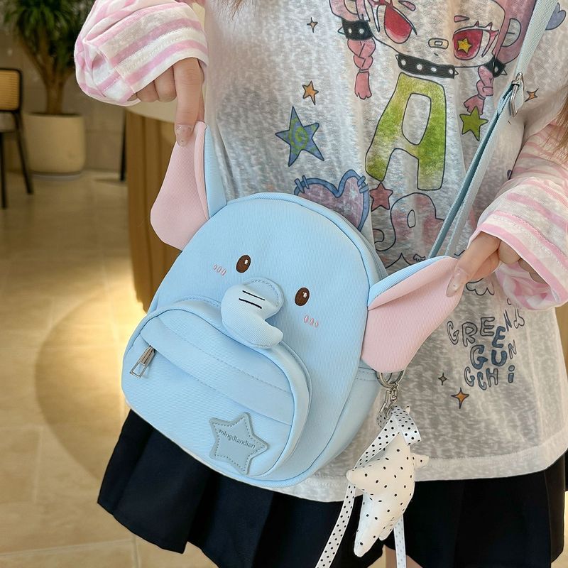 Dopamine Baby Elephant Girl Messenger Bag Girl Cute Cartoon Fashion One-Shoulder Mobile Phone Bag Hi