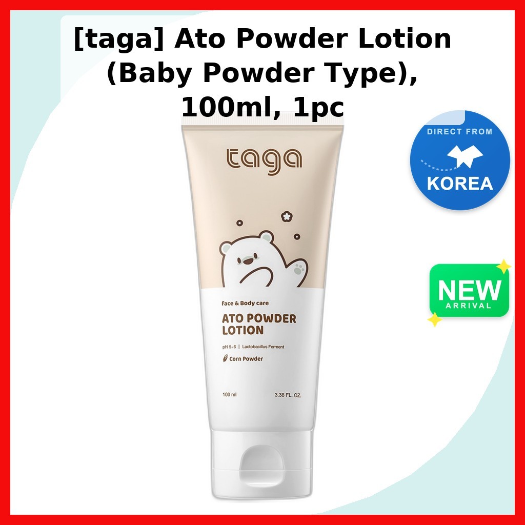 [taga] Ato Powder Lotion (กลิ่นแป้งเด็ก), 100ml, 1pc / Korean Ato Powder Lotion / Soft Finish by Gra