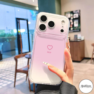 เคสใส ลายไล่สี+หัวใจ สไตล์หวานหวานกันกระแทก สำหรับ IPhone 13 17 15 8 7 16 Plus Air 14 11 16 15 12 Pro Max XR X XS