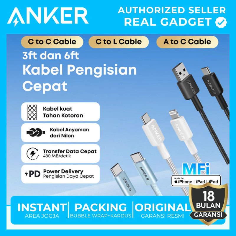 ANKER Samsung Iphone Zolo 240W 60W 240W USB-C to USB-C Nylon Braided 3ft - 6ft Data Cable