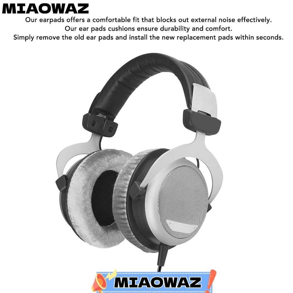 MIAOWAZ 2PCS เปลี่ยนแผ่นรองหูฟังนุ่มและสะดวกสบายหน่วยความจําโฟมเสียงแยกหูเบาะ,กํามะหยี่ 100 มม.สําหร