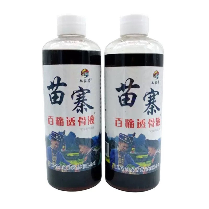 จัดส่งทันทีขายดี Tujia Fangmiaozhai Hundred Pain Bone Penetrating Liquid 300ml/ขวด