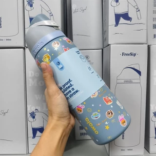 Owala FreeSip ขวดน้ําสแตนเลสพร้อมหลอดในตัวและ Spout Swig 2-in-1