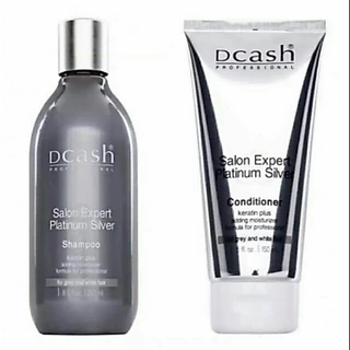 Dcash Salon Expert Platinum Silver แชมพูดีแคช /ครีมนวดผมม่วง เพิ่มประกายสีผมบลอนด์เงิน สีเทา