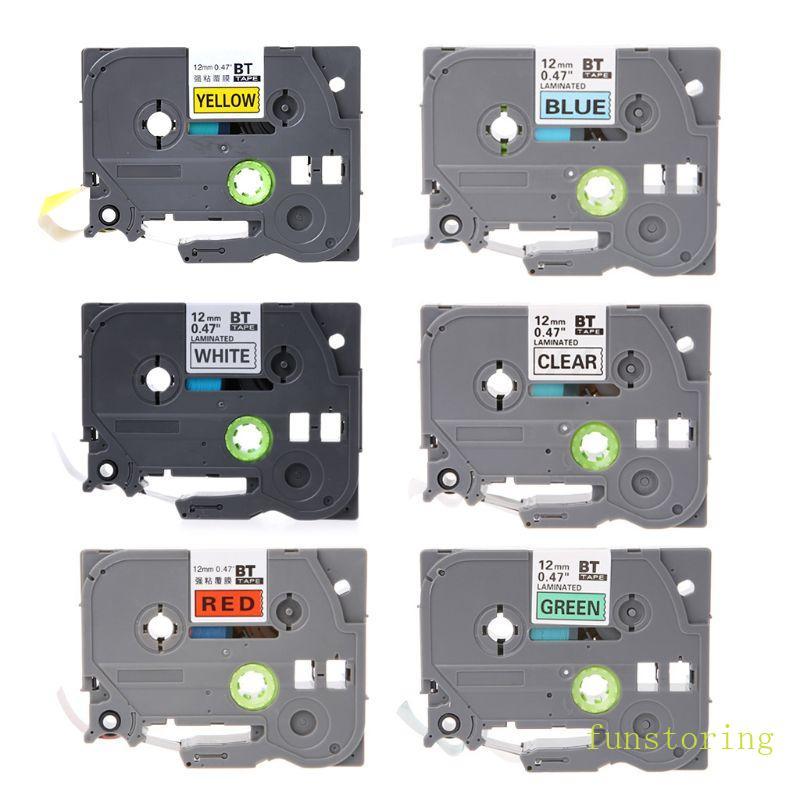 FUN 8m เทปฉลาก Tze-231 431 531 631 สําหรับ Brother P-Touch เครื่องพิมพ์กว้าง 12 มม. 0 47in