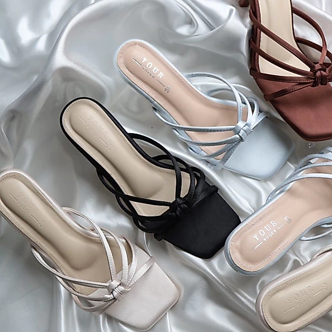 YOURSHOES N48 / รองเท้าส้นสูง 3นิ้ว รองเท้าผู้หญิง รองเท้าสวมส้นสูง
