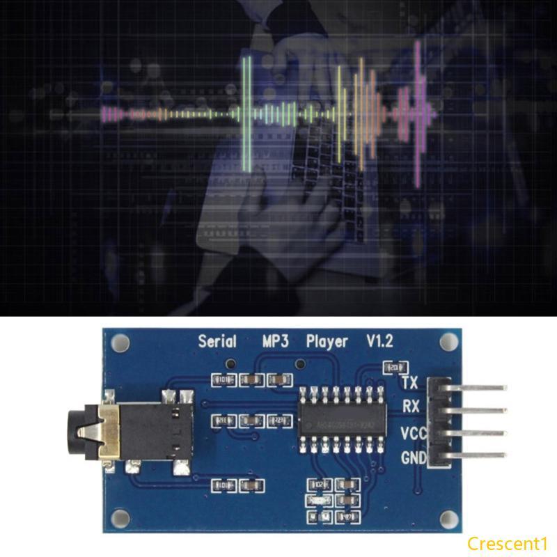 Crescent1 YX5300 UART TTL ควบคุม MP3 เครื่องเล่นเพลงโมดูลรองรับถอดรหัส MP3