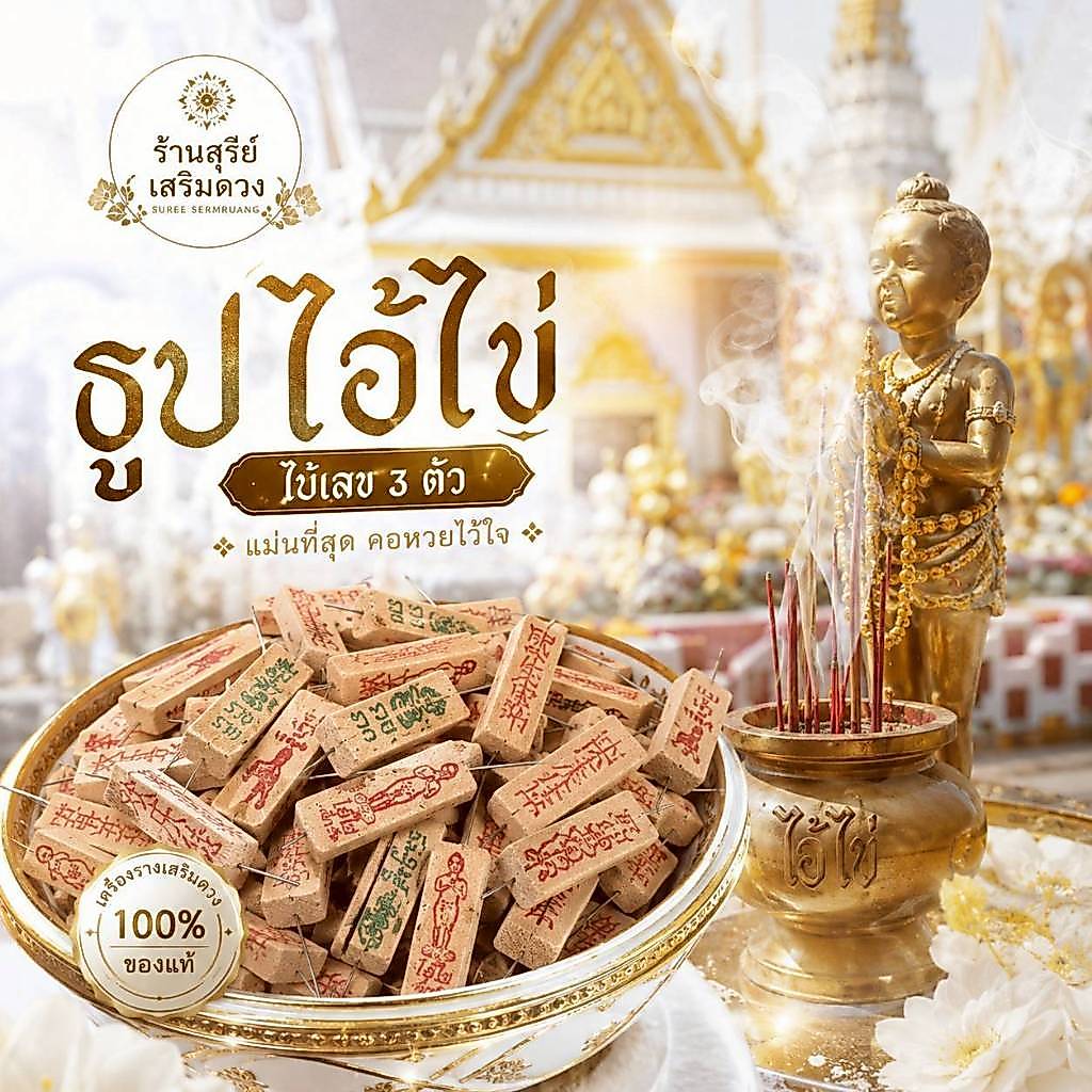 ธูปใบ้หวย ธุปไอ้ไข่ แม่นที่สุดเลข 3 ตัว (ราคา/1ชิ้น) รูปที่ 5