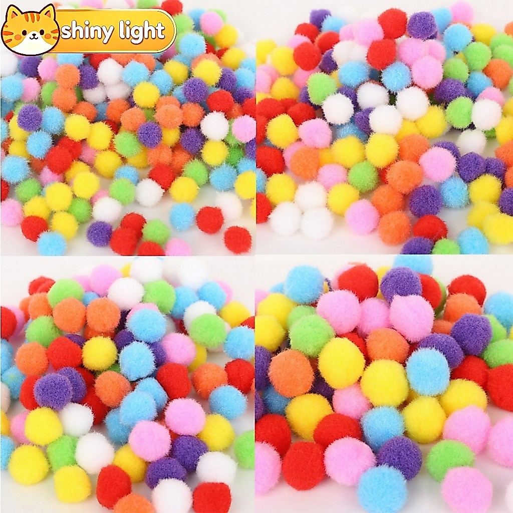 ลูกปอมปอมหลากสี 10-30 มม. อุปกรณ์ DIY งานฝีมือเด็ก งานอดิเรก ตกแต่งเสื้อผ้า เครื่องประดับ
