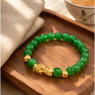 [ขายดี] สร้อยข้อมือปี่เซียะ เรียกทรัพย์ หินมงคล รุ่นใหม่ ใส่ได้ทั้งชายและหญิง พร้อมกล่องของขวัญ
