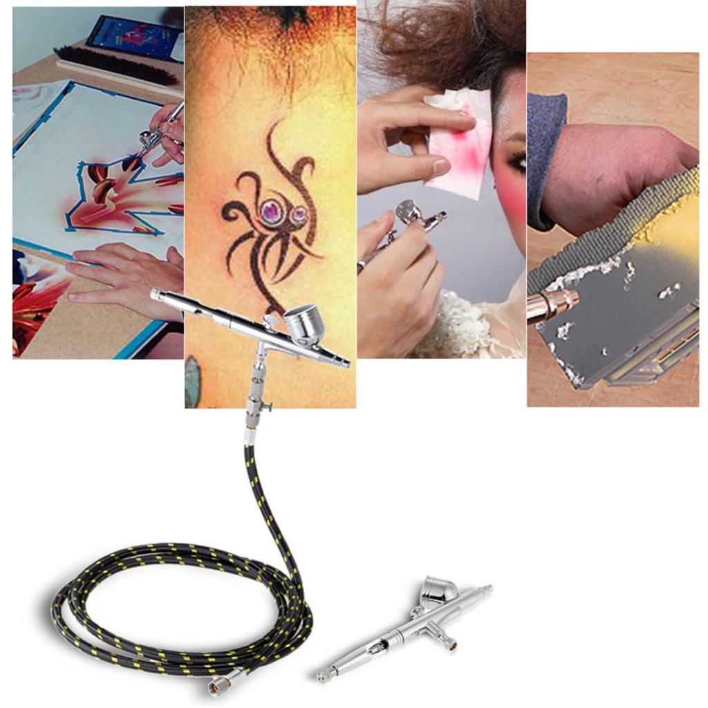 Buybybuy KKmoon Professional Gravity Feed Airbrush ชุดท่อสําหรับภาพวาดศิลปะ Tattoo Spray รุ่น Air แป