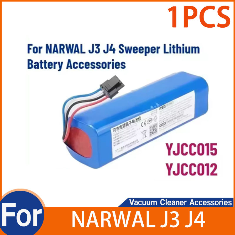 อัพเกรดใหม่ 6500mAh 14.4V YJCC015 YJCC012 แบตเตอรี่ชาร์จสําหรับ NARWAL J3 J4 Sweeper แบตเตอรี่ลิเธีย