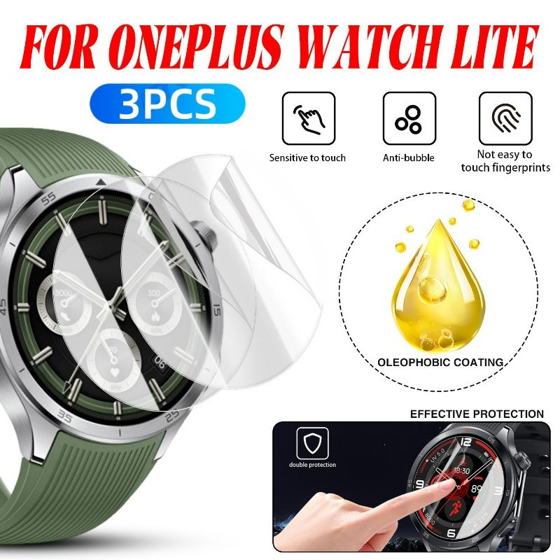 3PCS HD Clear Soft Hydrogel ฟิล์มสําหรับ OnePlus นาฬิกา 4 3 2R 2 47 มม.46 มม.43 มม.ESIM ระเบิดฟิล์มน