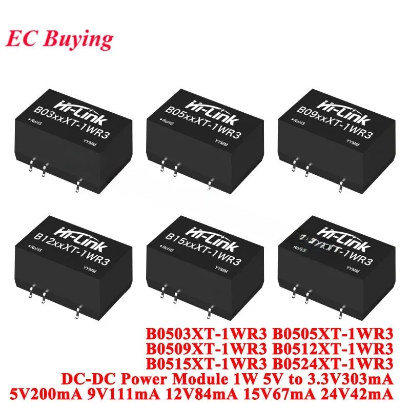 5 ชิ้น/1 PC Hi-Link 1W DC-DC แยกโมดูล B0503XT B0505XT B0509XT B0512X B0515XT B0524XT-1WR3 5V ถึง 3.3