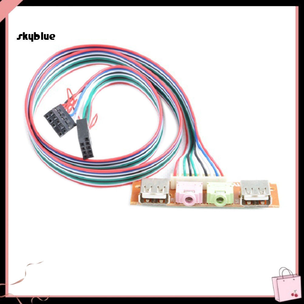 [Sy] Replacement PC Computer Case Front Panel USB Audio Port Mic Headphone Cable Cord