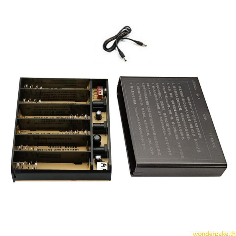 Wonder DIY 6x 18650 5V USB + 9V 12V 5 5x2 1 มม.กล่องจ่ายไฟ UPS สําหรับ WiFi Router Modem Security กล