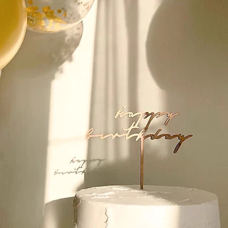 [พร้อมส่ง] ป้ายปักเค้ก ป้ายHappy birthday ป้ายปักเค้กวันเกิด สไตล์มินิมอล น่าร้ากกก