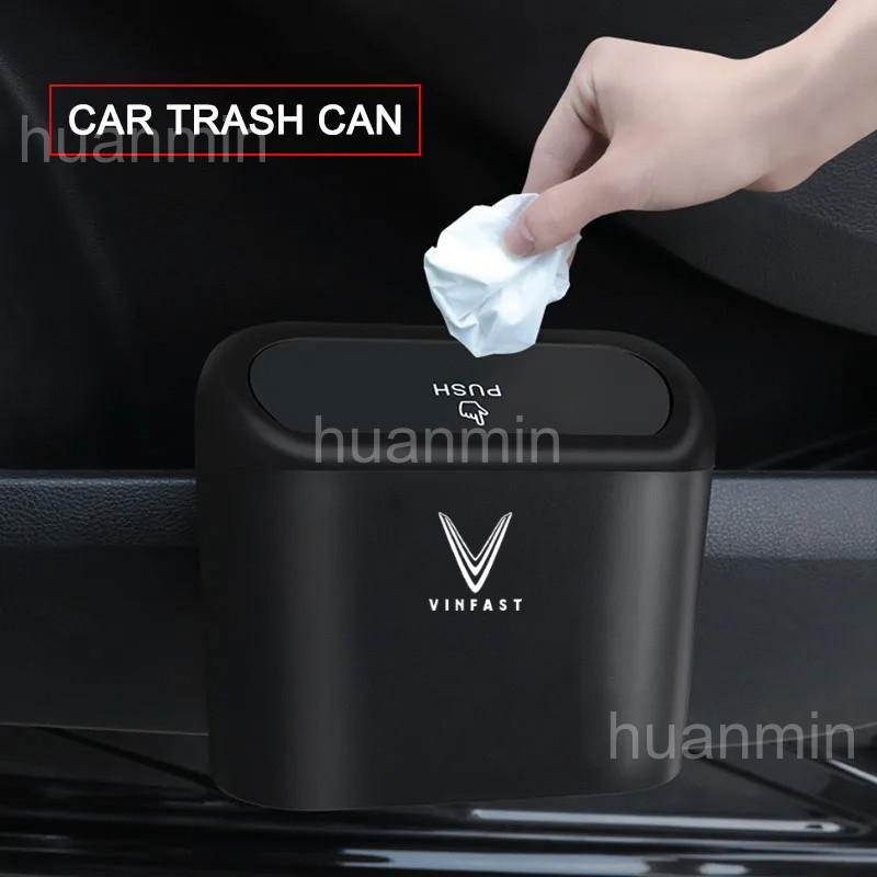 สําหรับ Vinfast ถังขยะรถยนต์พร้อมฝาปิด Mini ถังขยะรถถังขยะขยะรถยนต์สําหรับ VF3 VF5 E34 VF6 VF6S VF6 