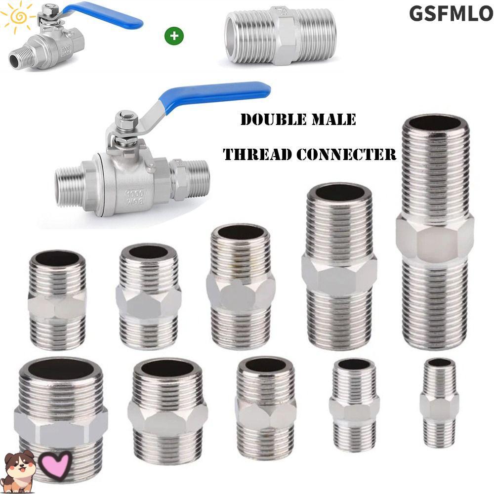GSFMLO สแตนเลสหกเหลี่ยมหัวนม,หลายข้อมูลจําเพาะหนาคู่ชายเชื่อมต่อด้าย,อะแดปเตอร์ด้าย201สแตนเลสหกเหลี่ยมอุปกรณ์ท่อน้ําน้ํามันอากาศ