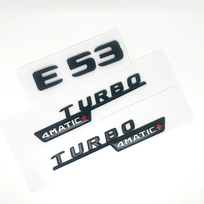 3D ABS Chrome ตัวอักษรรถโลโก้ E53 Fender TURBO 4MATIC ป้ายสัญลักษณ์ด้านหลัง Star AMG สติกเกอร์สําหรั
