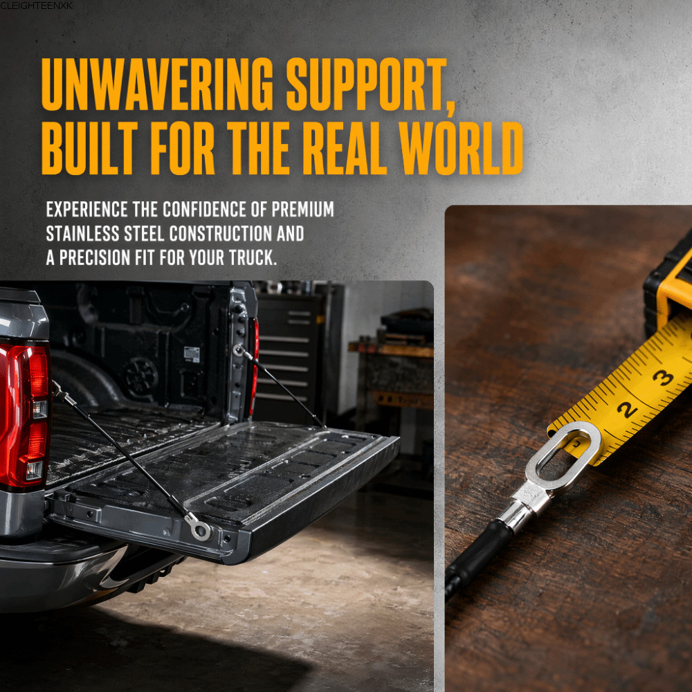CLEIGHTEEN8H 2PCS Tailgate Cable,สแตนเลสสีดําด้านหลังประตูลวด,Solid Trunk ReleaseสําหรับFord Ranger 