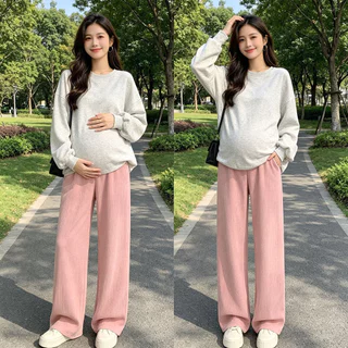 กางเกงขายาวขากว้างคนท้อง ใส่ทำงานสุภาพ