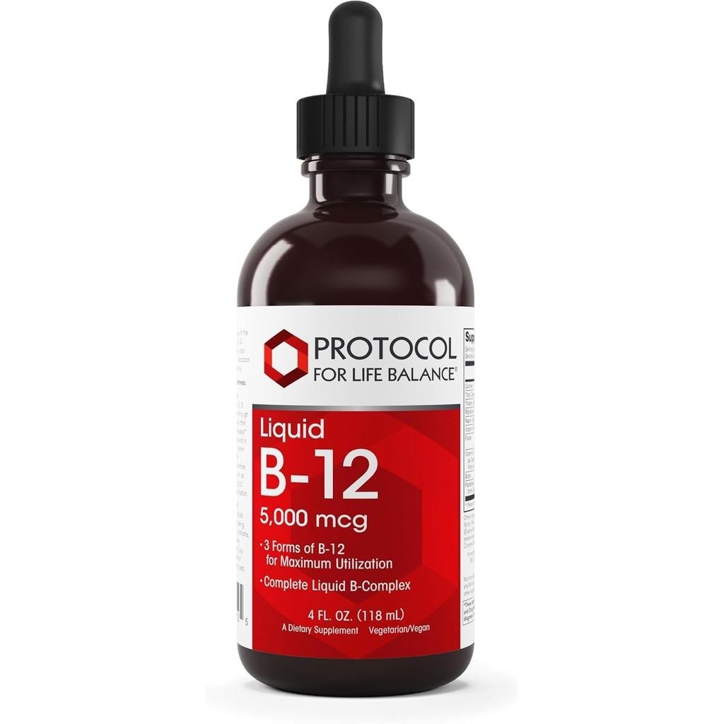PROTOCOL FOR LIFE BALANCE Liquid B-12 5,000mcg - ระบบประสาทรองรับ - พร้อมวิตามิน B - Dairy Free & Ve