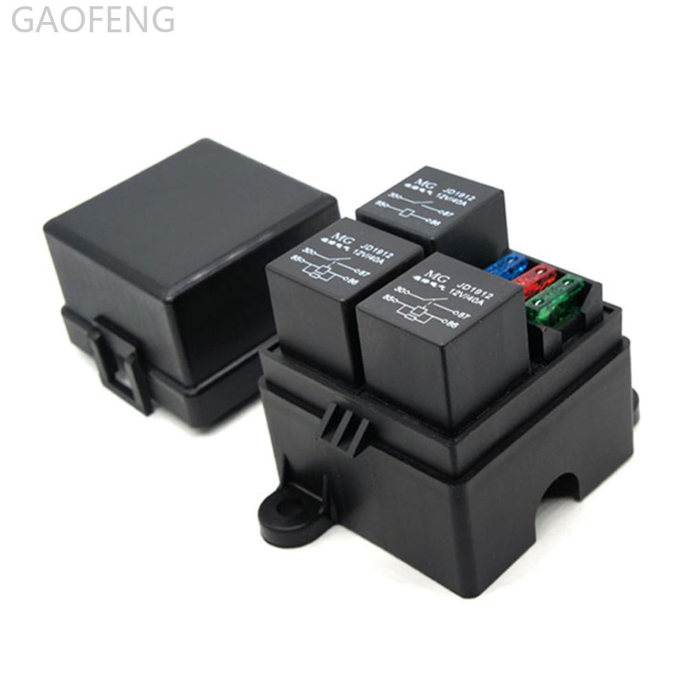 GAOFENG DC12V/24V รถยนต์รถบรรทุก 3 Way Fuse Holder ผู้ถือรีเลย์วงจรฟิวส์ผู้ถือรีเลย์ 4-Pin หรือ 5-Pi