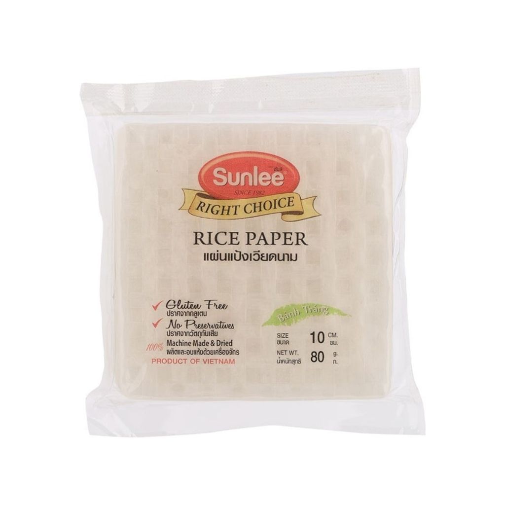 ซันลี แผ่นแป้งเวียดนามสี่เหลี่ยม1ซม. Sunlee Square Rice Paper 1cm. 80g.