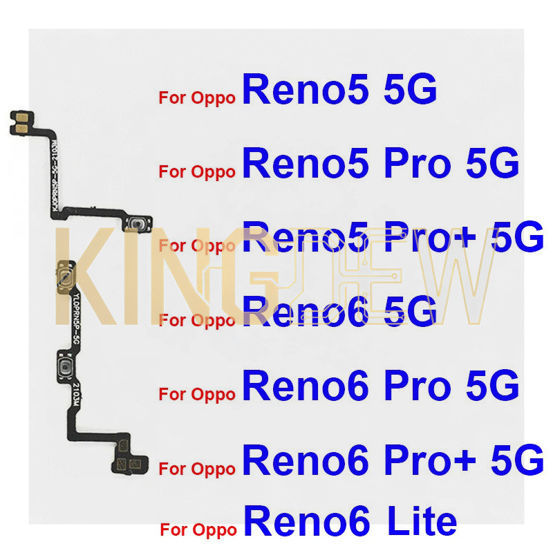 Power Volume Flex Cable สําหรับ OPPO Reno 5 6 Pro Plus 6 Lite 4G 5G ปริมาณด้านข้างปุ่ม Flex Ribbon