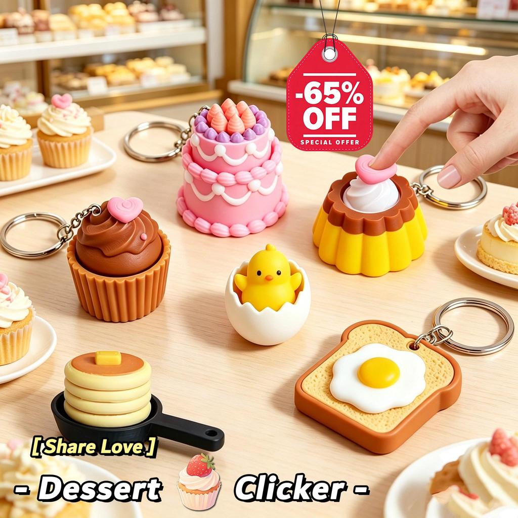 3D พิมพ์เค้ก Dumpling คีย์บอร์ดพวงกุญแจชีส Fidget Clicker Keycap Crisp คลิกเสียงความเครียดบรรเทาพวงกุญแจสําหรับเด็กผู้ใหญ่เด็ก