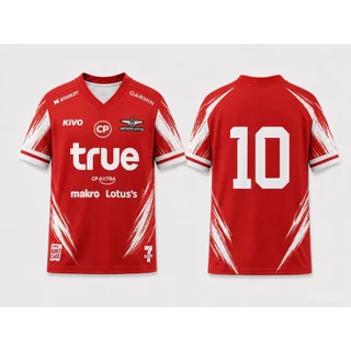 KIVO เสื้อบอล Bangkok United 2025/26 รุ่นแฟนเมด เสื้อสโมสรไทยลีก คอวีแขนสั้น แห้งไว ระบายอากาศ Unisex 3 สี XS-5XL พร้อมส