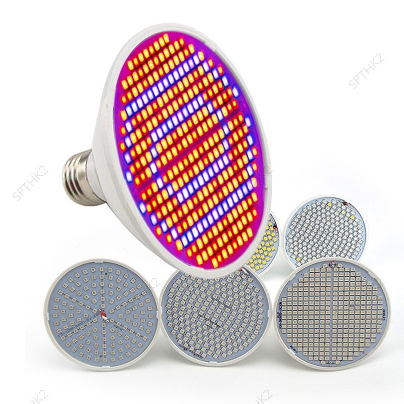 200 300 LED Plant Grow หลอดไฟ phytolamp เต็มสเปกตรัม โคมไฟปลูกดอกไม้ E27 สําหรับเรือนกระจกในร่ม grow