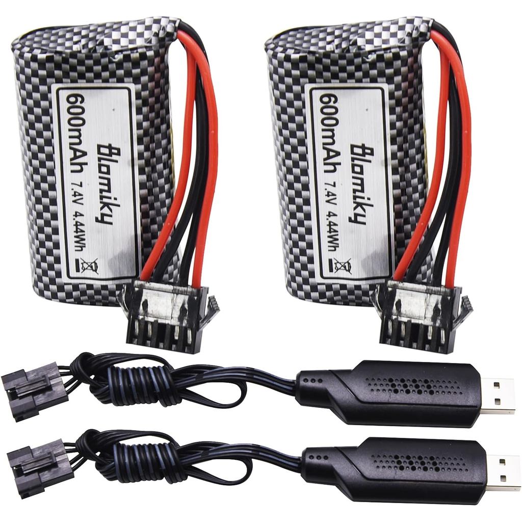 Blomiky 7.4V 600mAh Li-ion SM-5P Plug แบตเตอรี่เหมาะสําหรับ R108 R308Mini 2101 TX2P1 รีโมทคอนโทรล RC