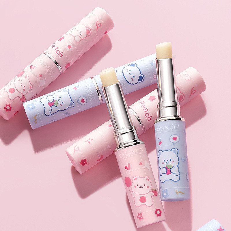 YAQINUO หมีน่ารักลิปสติก Moisturizing Anti-Cracking Fade Lip Lines Lip Care Lip Balm WJG