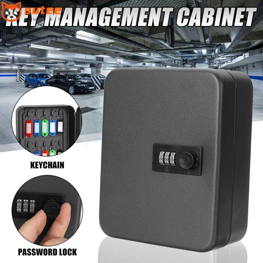 SUTETE Key Safe Metal Office Resettable Code ล็อคได้ กล่องใส่ตู้กุญแจรหัสผ่าน