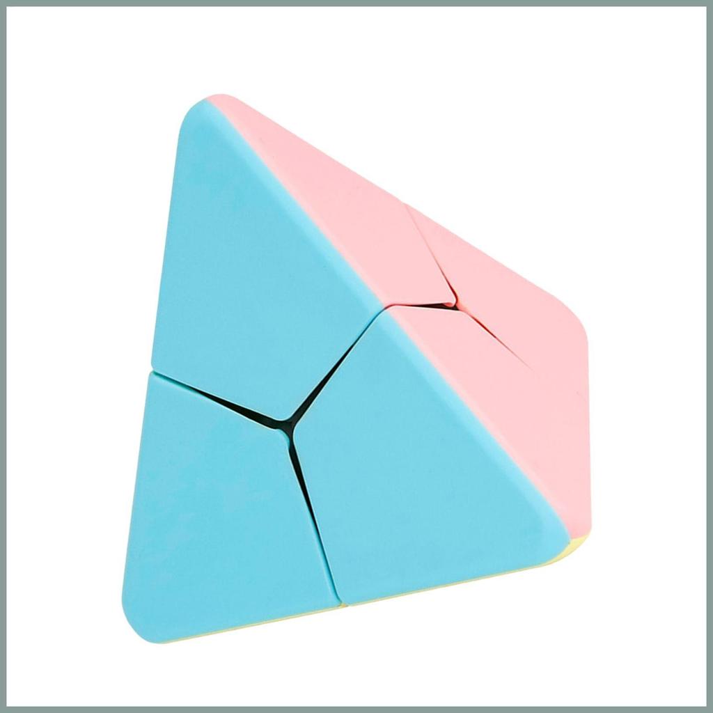 Pyramid Cube การศึกษาความเร็วระดับสาม Cube Getting เริ่มต้นสี Candy สติกเกอร์สําหรับเด็กชายหญิง yune